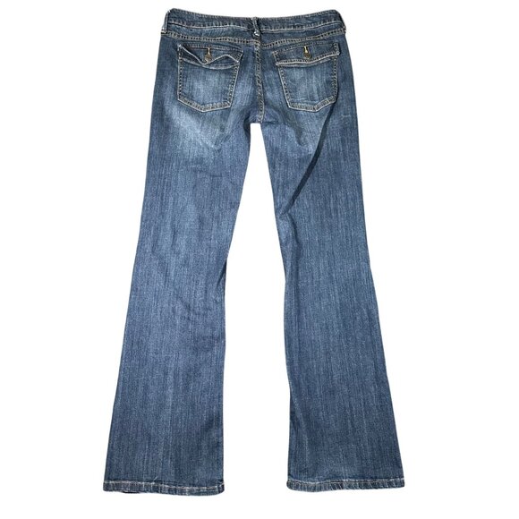 Banana Republic Factory Womens 29/8 Regular Bootcut Fit Blue Jeans Flap Pockets - Picture 9 of 11